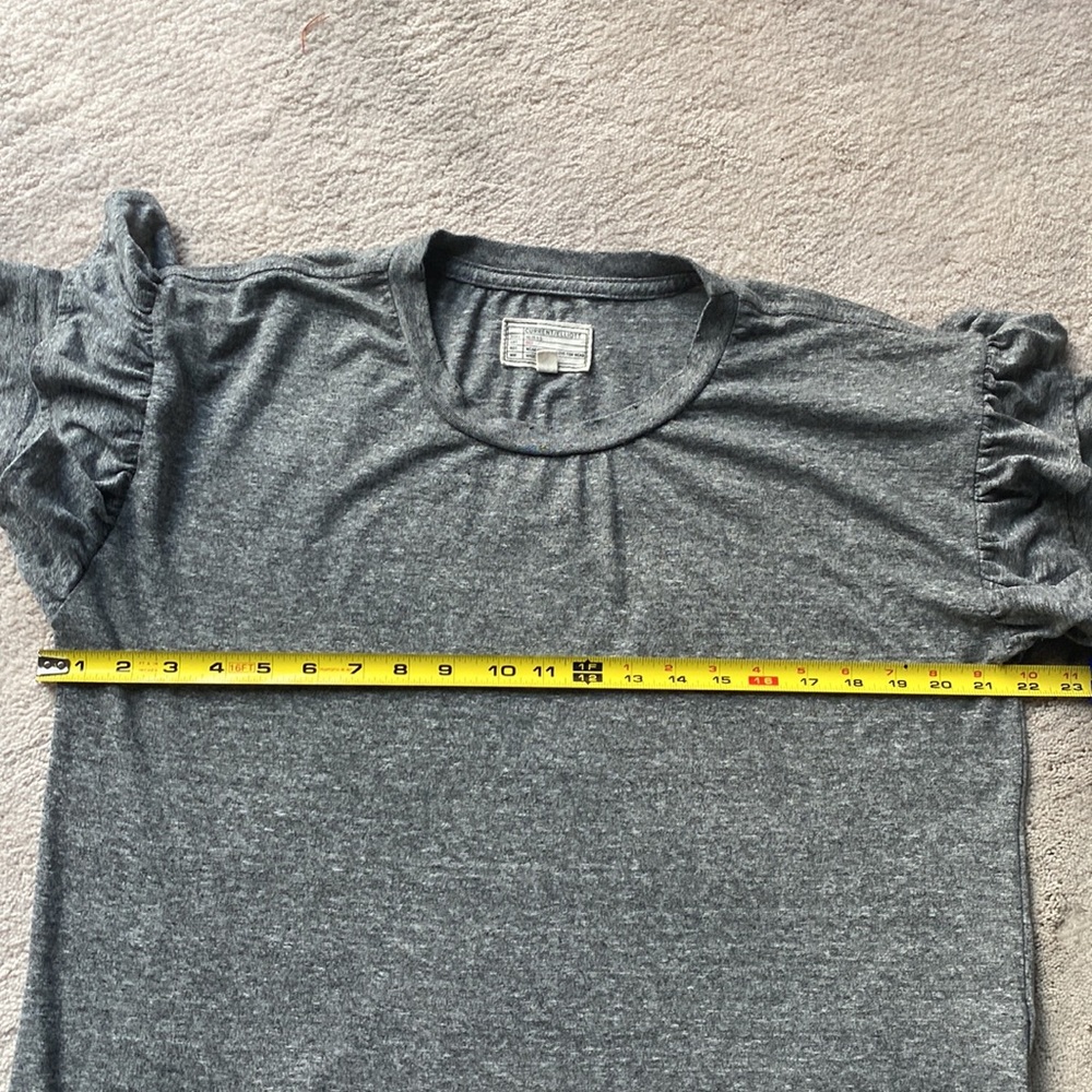 Current/Elliott heather gray ruffle roadie tee shirt - Picture 7 of 10